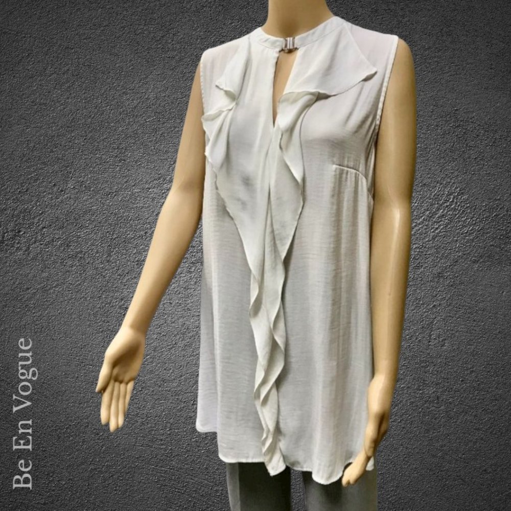 Flowless Blouse With Front Buckle Collar